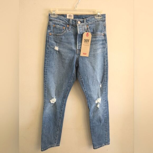 NWT Levi's 501 Skinny Denim Jeans Size 24 - Picture 1 of 4